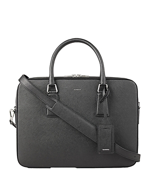 Shop Sandro Downtown Large Saffiano Leather Briefcase In Black