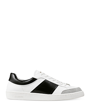 Shop Sandro Men's Retro Lace Up Sneakers In White/black