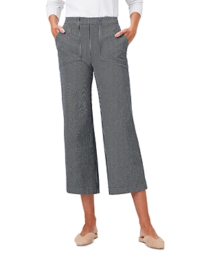 Nic + Zoe All Day Stripe Wide-leg Jean In Blue Multi In Gray
