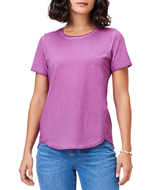 Shop Nzt Nic+zoe Shirttail Crewneck Tee In Orchid Bloom