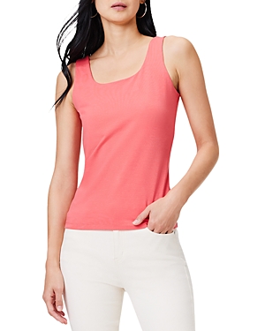 Nic + Zoe Plus Perfect Womens Stretch Scoop Neck Tank Top In Coral