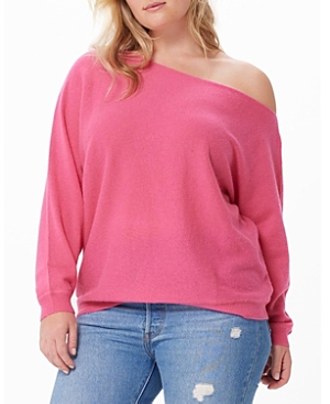 Shop Minnie Rose Cashmere Off The Shoulder Sweater In Azalea