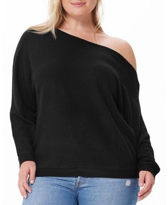 Minnie Rose - Plus Size Cashmere Off the Shoulder Sweater