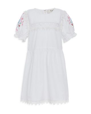 Sea - Girls' Beena Cotton Embroidered Puff Sleeve Dress - Little Kid, Big Kid