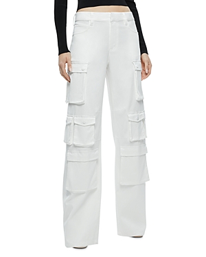Shop Alice And Olivia Olympia Baggy Cargo Pants In Off White