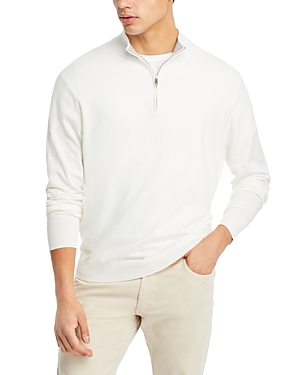 Shop Peter Millar Crown Whitaker Classic Fit Quarter Zip Sweater In Ivory