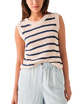 Gimmicks Striped Lace-Up Tank Top - Women's Tank Tops in White