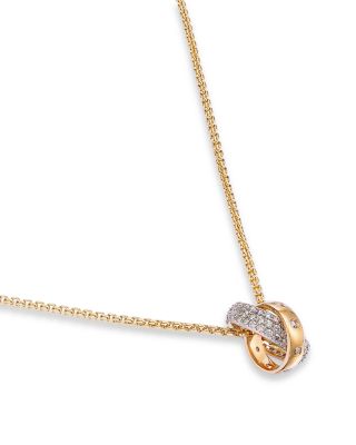 Diamond Interlocking Pendant Necklace in 14K Yellow Gold, 1.0 tcw