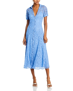 Aqua Lace Midi Shirt Dress - 100% Exclusive In Blue