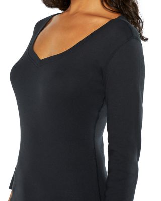 Cotton V Neck Three Quarter Sleeve Tee