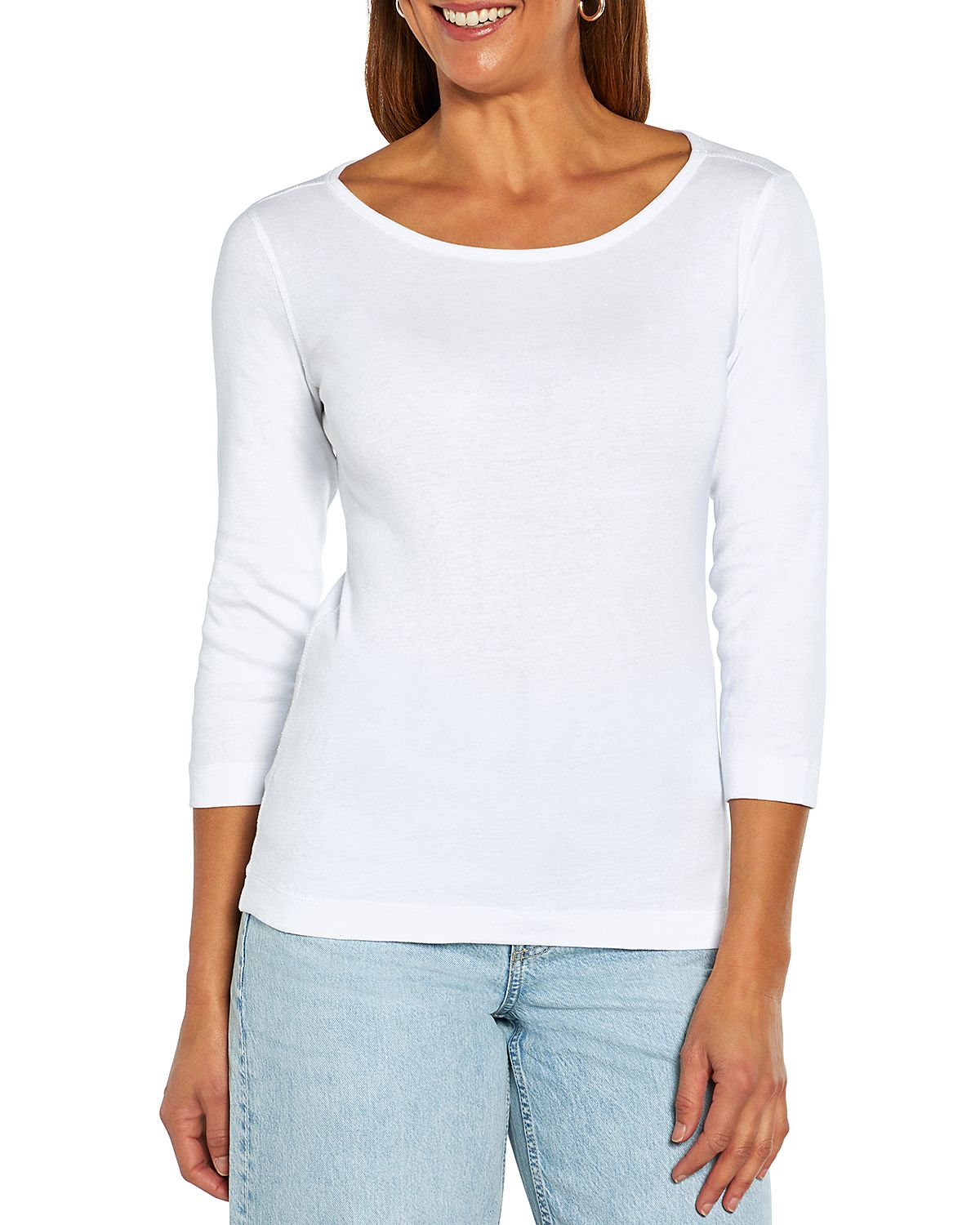 Three Dots Boat Neck Tee