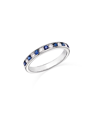 Bloomingdale's Blue Sapphire & Diamond Band in 14K White Gold