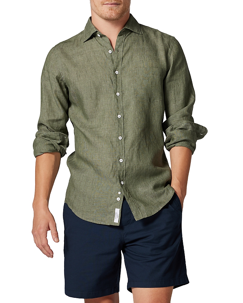 Rodd & Gunn Coromandel Button-up Linen Shirt In Kelp