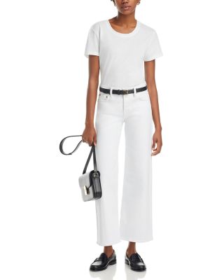 RE/DONE Mid Rise Crop Wide Leg Jeans in White | Bloomingdale's