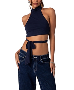 EDIKTED HAMLIN WRAP TIE CROP TOP