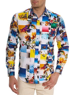 Shop Robert Graham Koa Cotton Blend Classic Fit Button Down Shirt In Multi