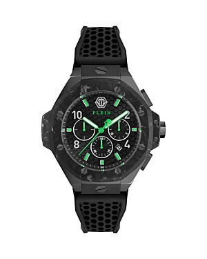 Philipp Plein Plein Chrono Royal Silicone Watch In Black