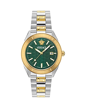Shop Versace V Dome Watch, 42mm In Two Tone
