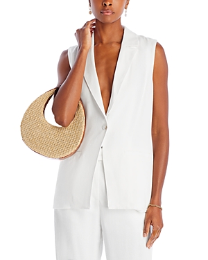 Shop Fore Notch Collar One Button Vest In Offwhite