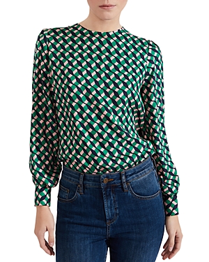 Shop Hobbs London Melody Blouse In Green Mult