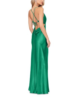 Satin Open Back Gown - Exclusive
