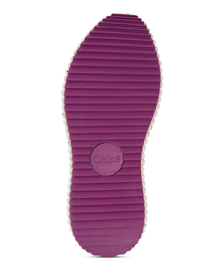 Shop Chloé Women's Nama Woven Platform Low Top Sneakers In Wild Purple