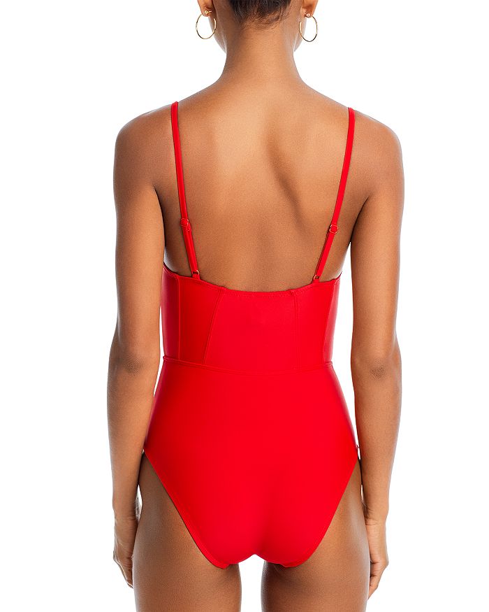Shop Solid & Striped The Veronica Underwire One Piece Swimsuit In Ruby Red