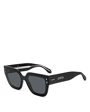 Shop Isabel Marant Square Sunglasses, 65mm In Black/gray Solid