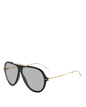 Isabel Marant Blk Gold B Metal Sunglasses In Black/gray Solid