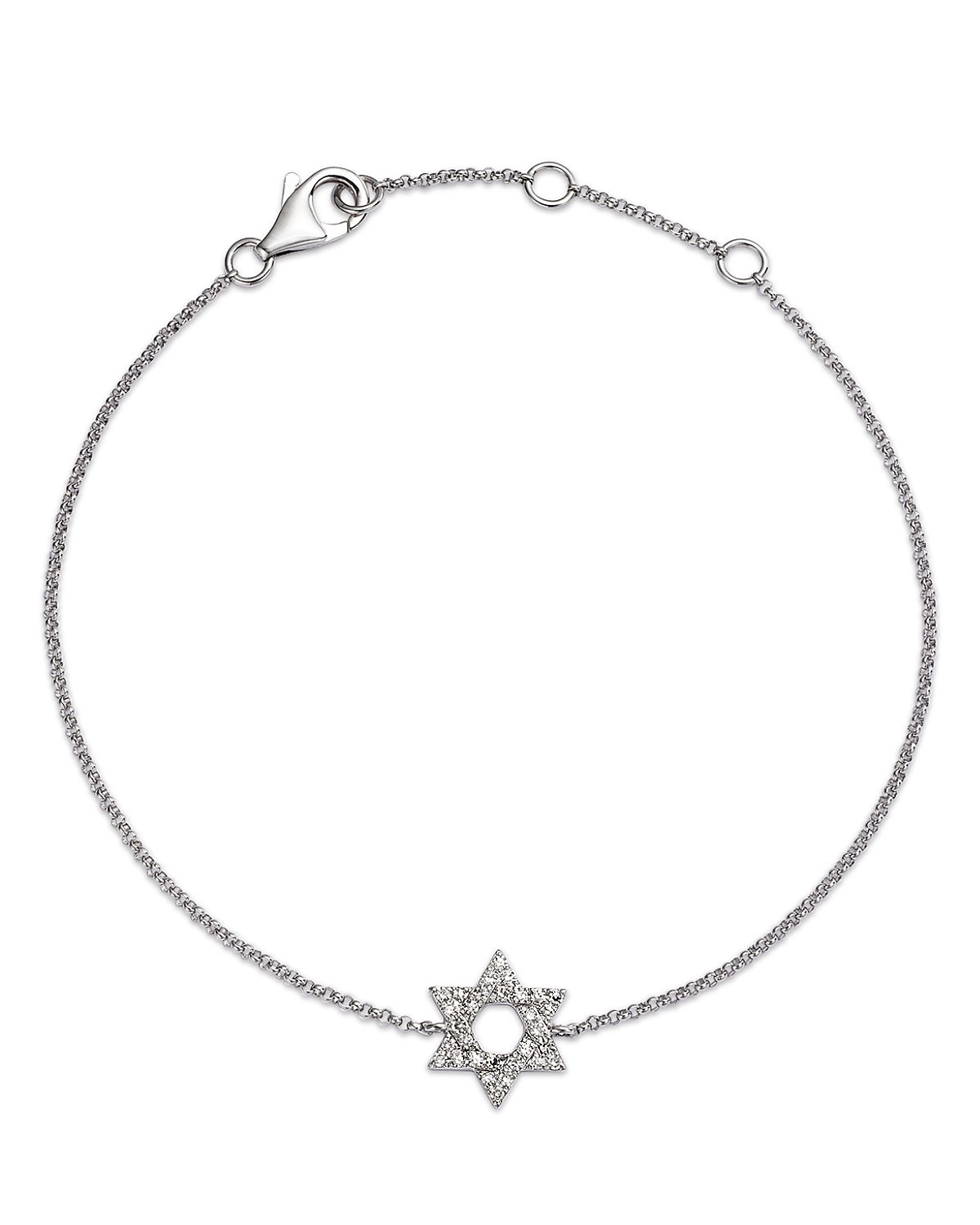 Bloomingdale's Fine Collection Diamond Star of David Chain Bracelet