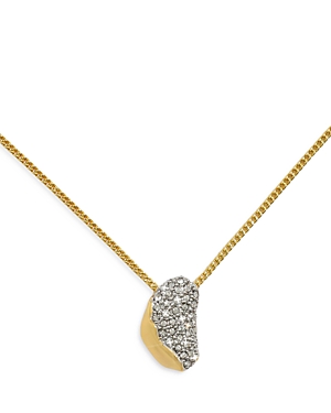 Shop Alexis Bittar Solanales Crystal Small Pebble Necklace, 14 In Silver/gold