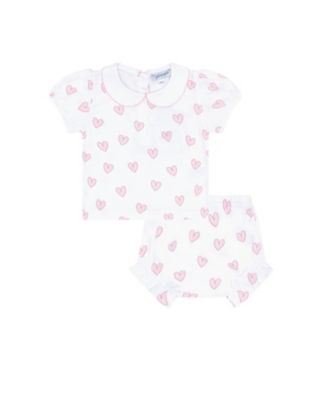 Nellapima - Girls' Pink Heart Print Diaper Cover Set - Baby, Little Kids