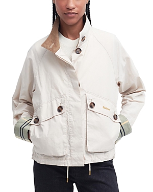 Shop Barbour Crowdon Button Front Jacket In Oatmeal