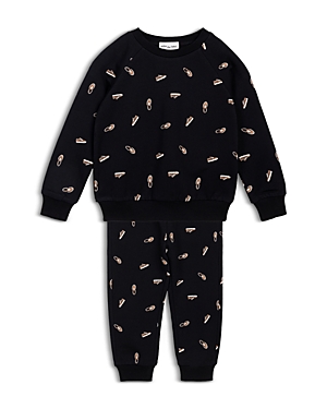 Miles The Label Boys' Sneakers Print Sweatshirt & Joggers Set - Baby In Black