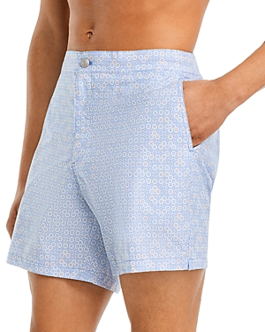 Shop Peter Millar Crown Crafted Tailored Fit 6 Swim Trunks In Cascade Blue