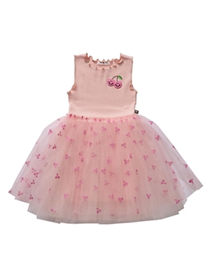 Petite Hailey Girls' Eva Cherry Tutu Dress - Big Kid In Pink