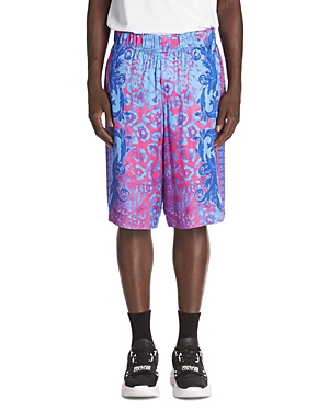 Shop Versace Jeans Couture Twill Panel Printed Shorts In Bonnie Lig