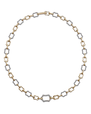 Bloomingdale's Diamond Geometric Link Collar Necklace in 14K White & Yellow Gold, 1.50 ct. t.w.