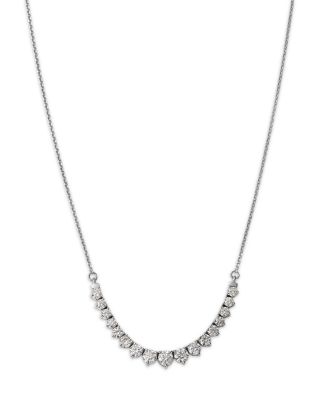 Bloomingdale's Fine Collection - Graduated Diamond Necklace in 14K White Gold, 17"