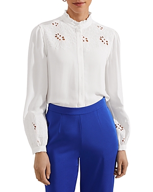 Shop Hobbs London Ada Embroidered Blouse In Ivory