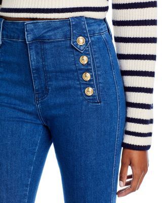 Robertson Cropped Flare Leg Jeans in Dark Wash