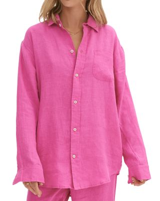 Desmond & Dempsey - Linen Lounge Shirt