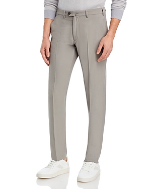 Emporio Armani G-line Flat Front Pants In Moon Mist