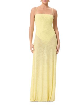 Afrm Shae Mesh Bodysuit Illusion Maxi Dress