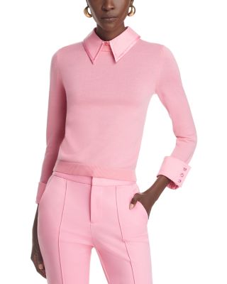 Alice + Olivia Women's Pink Cold Shoulder Wool Cashmere Sweater Size 2024 Large