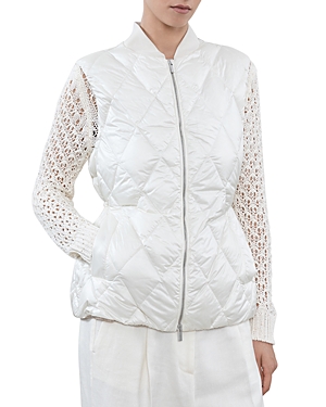 Shop Peserico Zip Front Vest In Salty White