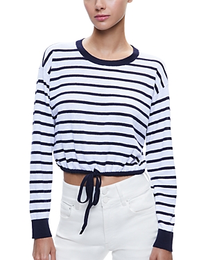 Alice and Olivia Bernetta Cropped Drawstring Top