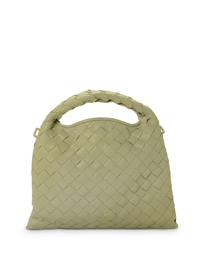 Shop Bottega Veneta Hop Mini Shoulder Bag In Travertine/brass