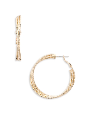 Shop Aqua Triple Row Hoop Earrings In 16k Gold Plated - 100% Exclusive