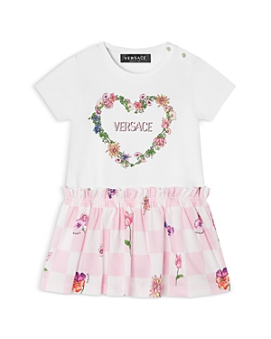 Shop Versace Girls' Blossom T Shirt Dress - Baby In White+multi